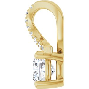 14K Yellow Gold 5x5 mm Cushion Pendant Mounting – image 5