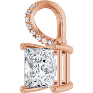 10K Rose Gold 7x7 mm Square Pendant Mounting – image 3
