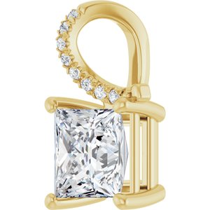 18K Yellow Gold 7x7 mm Square Pendant Mounting – image 3