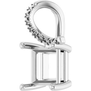 Continuum Sterling Silver 7x7 mm Square Pendant Mounting – image 4