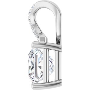 18K White Gold 7x7 mm Square Pendant Mounting – image 5