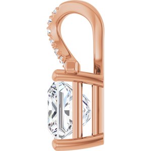 10K Rose Gold 7x7 mm Square Pendant Mounting – image 5