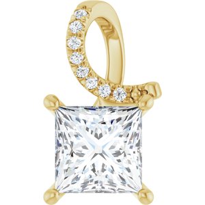 10K Yellow Gold 7x7 mm Square Pendant Mounting