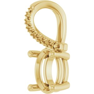 18K Yellow Gold 8x6 mm Oval Pendant Mounting – image 4