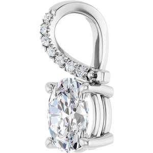 14K X1 White Gold 8x6 mm Oval Pendant Mounting – image 3