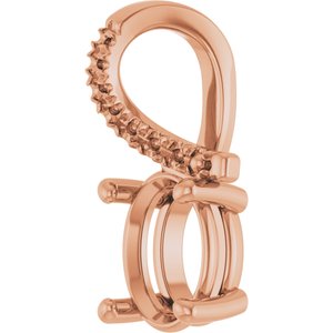 14K Rose Gold 8x6 mm Oval Pendant Mounting – image 4