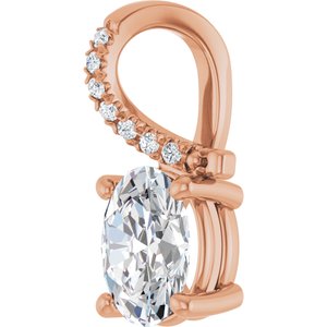 18K Rose Gold 8x6 mm Oval Pendant Mounting – image 3
