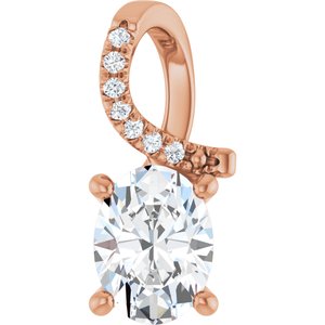 10K Rose Gold 8x6 mm Oval Pendant Mounting