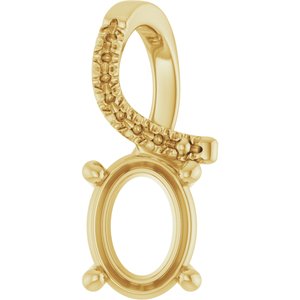 18K Yellow Gold 8x6 mm Oval Pendant Mounting – image 2