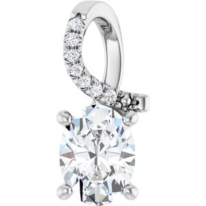 18K White Gold 8x6 mm Oval Pendant Mounting