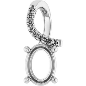 Continuum Sterling Silver 8x6 mm Oval Pendant Mounting – image 2