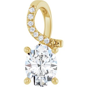 14K Yellow Gold 8x6 mm Oval Pendant Mounting