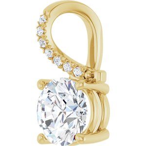 18K Yellow Gold 8 mm Round Pendant Mounting – image 3