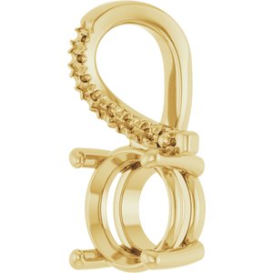 18K Yellow Gold 8 mm Round Pendant Mounting – image 4