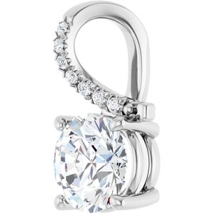 18K White Gold 8 mm Round Pendant Mounting – image 3