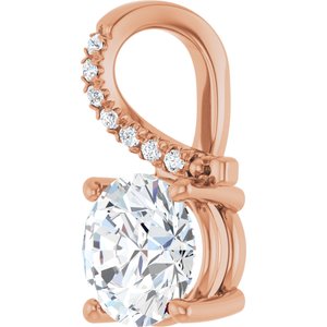 14K Rose Gold 8 mm Round Pendant Mounting – image 3