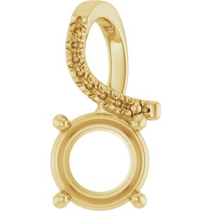 18K Yellow Gold 8 mm Round Pendant Mounting – image 2