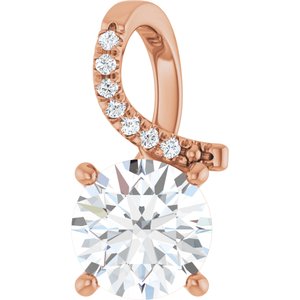 14K Rose Gold 8 mm Round Pendant Mounting