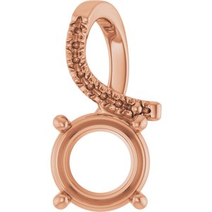 18K Rose Gold 8 mm Round Pendant Mounting – image 2