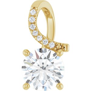 18K Yellow Gold 8 mm Round Pendant Mounting