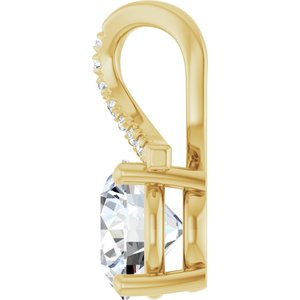 18K Yellow Gold 8 mm Round Pendant Mounting – image 5