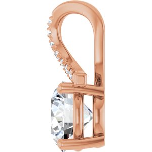 14K Rose Gold 8 mm Round Pendant Mounting – image 5