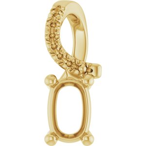 10K Yellow Gold 6x4 mm Elongated Cushion Pendant Mounting – image 2