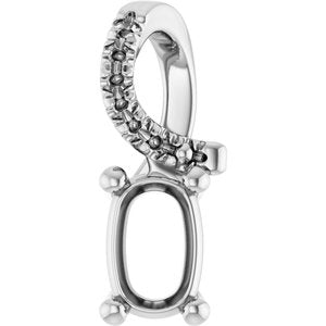 18K White Gold 6x4 mm Elongated Cushion Pendant Mounting – image 2