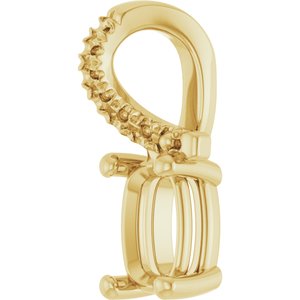 14K Yellow Gold 6x4 mm Elongated Cushion Pendant Mounting – image 4