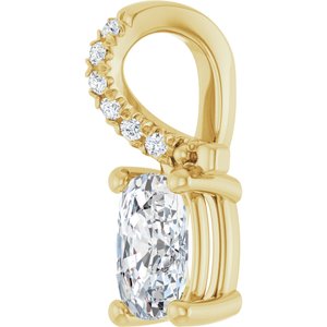 18K Yellow Gold 6x4 mm Elongated Cushion Pendant Mounting – image 3