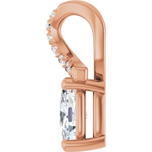 10K Rose Gold 6x4 mm Elongated Cushion Pendant Mounting – image 5