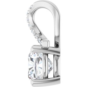 Sterling Silver 7x7 mm Cushion Pendant Mounting – image 5