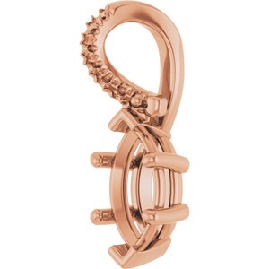 10K Rose Gold 8.5x4.5 mm Marquise Pendant Mounting – image 4