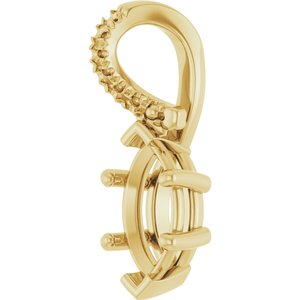 14K Yellow Gold 8.5x4.5 mm Marquise Pendant Mounting – image 4