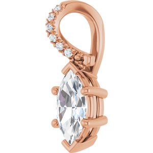 10K Rose Gold 8.5x4.5 mm Marquise Pendant Mounting – image 3