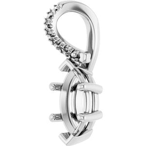 14K X1 White Gold 8.5x4.5 mm Marquise Pendant Mounting – image 4