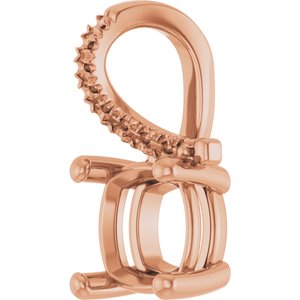 10K Rose Gold 7x7 mm Cushion Pendant Mounting – image 4