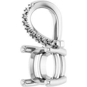 Continuum Sterling Silver 7x7 mm Cushion Pendant Mounting – image 4