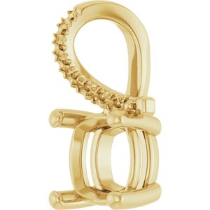 14K Yellow Gold 7x7 mm Cushion Pendant Mounting – image 4