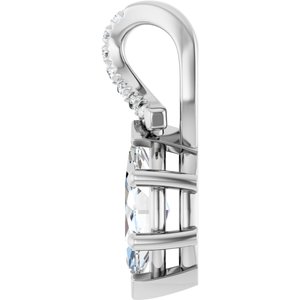 14K White Gold 8.5x4.5 mm Marquise Pendant Mounting – image 5