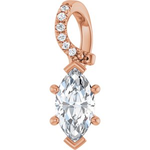 10K Rose Gold 8.5x4.5 mm Marquise Pendant Mounting