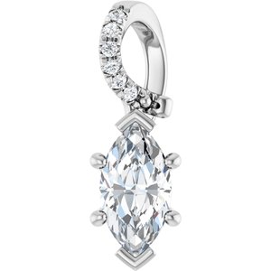 Platinum 8.5x4.5 mm Marquise Pendant Mounting
