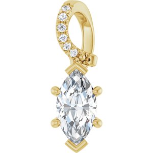 18K Yellow Gold 8.5x4.5 mm Marquise Pendant Mounting