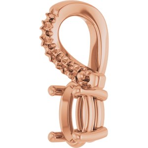 10K Rose Gold 5x3 mm Oval Pendant Mounting – image 4