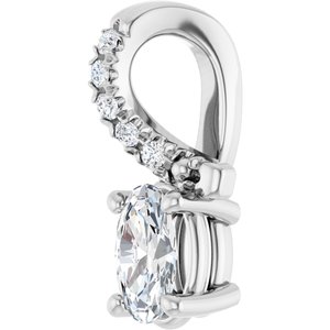 18K White Gold 5x3 mm Oval Pendant Mounting – image 3