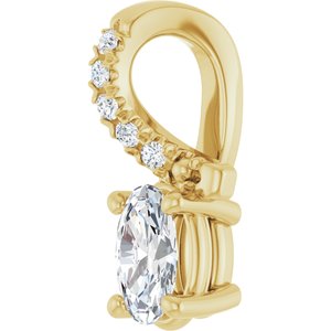 18K Yellow Gold 5x3 mm Oval Pendant Mounting – image 3