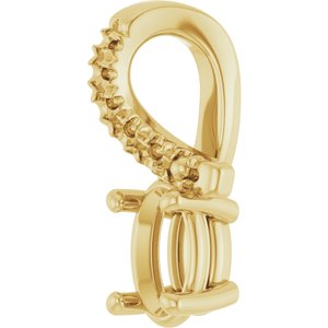 18K Yellow Gold 5x3 mm Oval Pendant Mounting – image 4