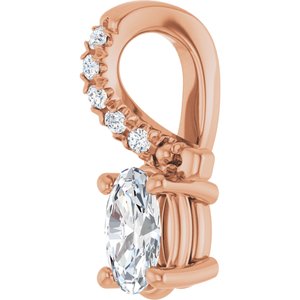 10K Rose Gold 5x3 mm Oval Pendant Mounting – image 3