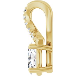 18K Yellow Gold 5x3 mm Oval Pendant Mounting – image 5