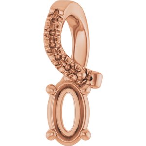 10K Rose Gold 5x3 mm Oval Pendant Mounting – image 2